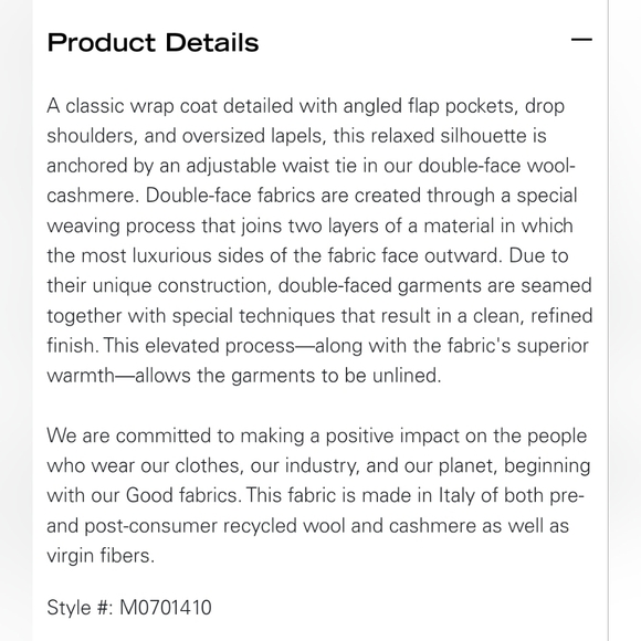 Theory Wrap Coat in Double-Face Wool-Cashmere, size S - Picture 6 of 14